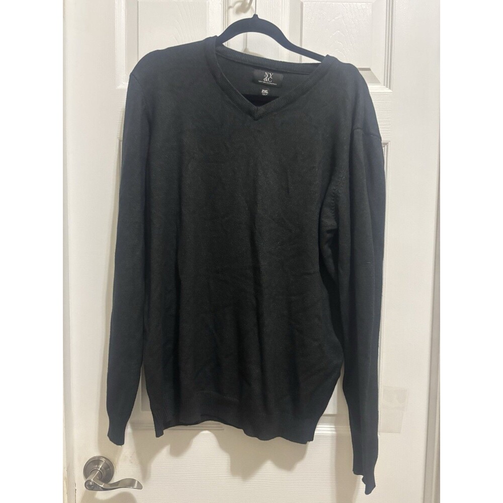 New York & Co Womens Size XXL  Gray Pullover V Neck Classic Comfy